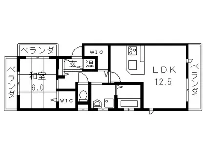 シャーメゾンアマヤハイツ(1LDK/2階)の間取り写真