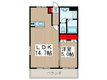 ESPOIR HILLS(1LDK/1階)の間取り写真