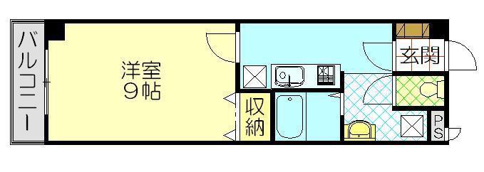 ヴェルサーリオ瀬川(1K/2階)の間取り写真