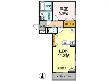 D-ROOMKUBOTAII(1LDK/3階)の間取り写真
