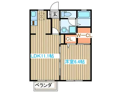 シャーメゾン・シュシュI(1LDK/1階)の間取り写真