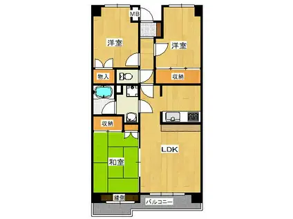 カーサフィヨーレ2(3LDK/3階)の間取り写真