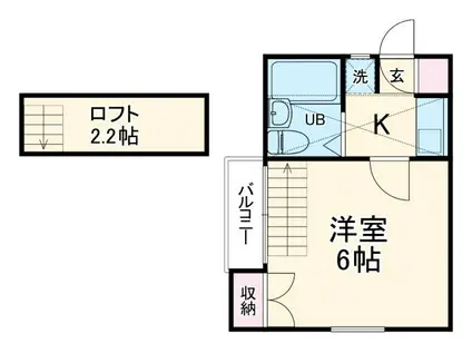 ジュネパレス松戸第532(1K/2階)の間取り写真