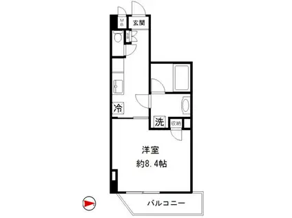ファン神楽坂(1K/2階)の間取り写真