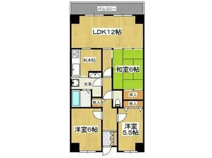 PHOENIX COURT 交野I(3LDK/2階)の間取り写真