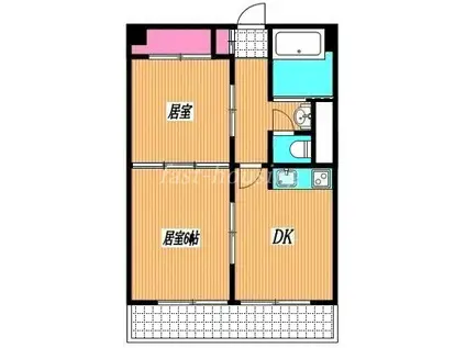 東町マンション(2DK/4階)の間取り写真