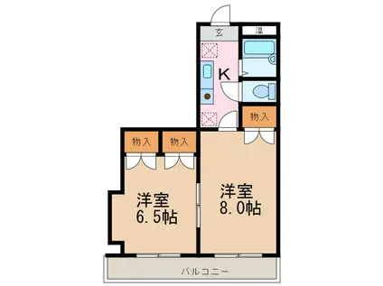 アブレーゴ(2K/3階)の間取り写真