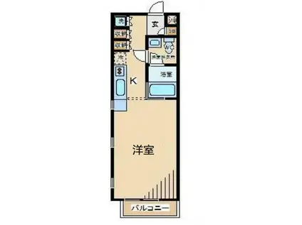 グレースコート府中(1K/3階)の間取り写真