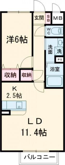ルーチェSHIBA(1LDK/2階)の間取り写真
