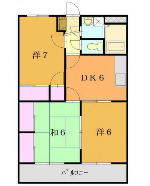 アベニールB(3DK/1階)の間取り写真