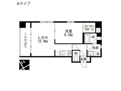エルミタージュ新栄(1LDK/6階)の間取り写真