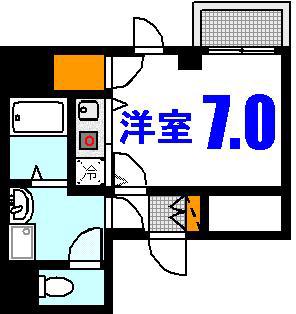 リバーフロント上大須賀(1K/4階)の間取り写真