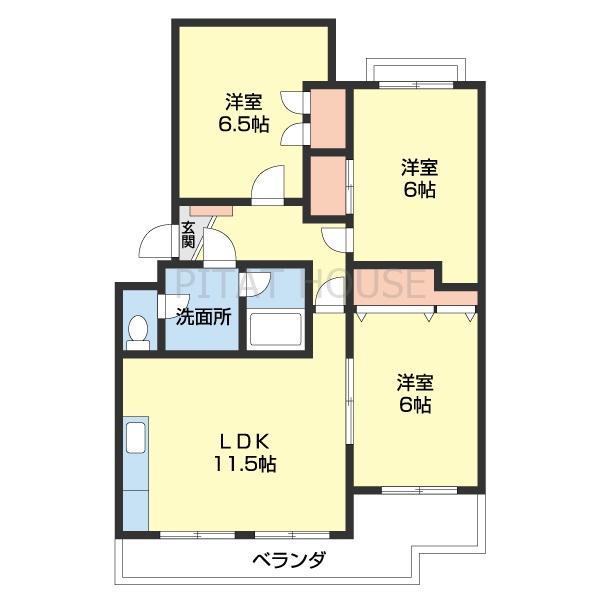 フォーシーズン和歌山I(3LDK/3階)の間取り写真