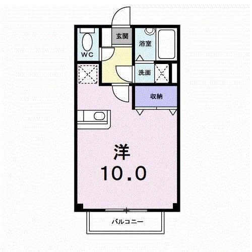 フォレスタT2(ワンルーム/1階)の間取り写真