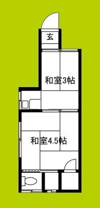 地下鉄四つ橋線 北加賀屋駅 徒歩3分 2階建 築60年(2K/2階)の間取り写真