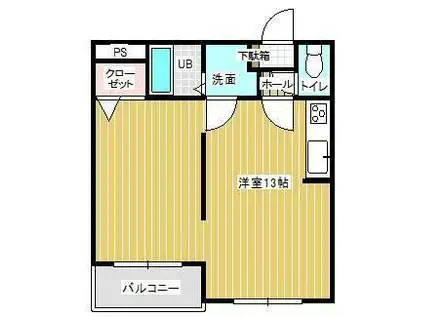 パールヒルズ(ワンルーム/2階)の間取り写真