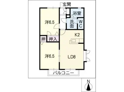 COMFORT(2LDK/2階)の間取り写真