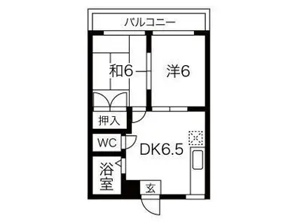 ヴェルドミール(2DK/3階)の間取り写真