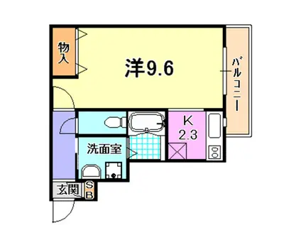 グランド上祇園(1K/2階)の間取り写真