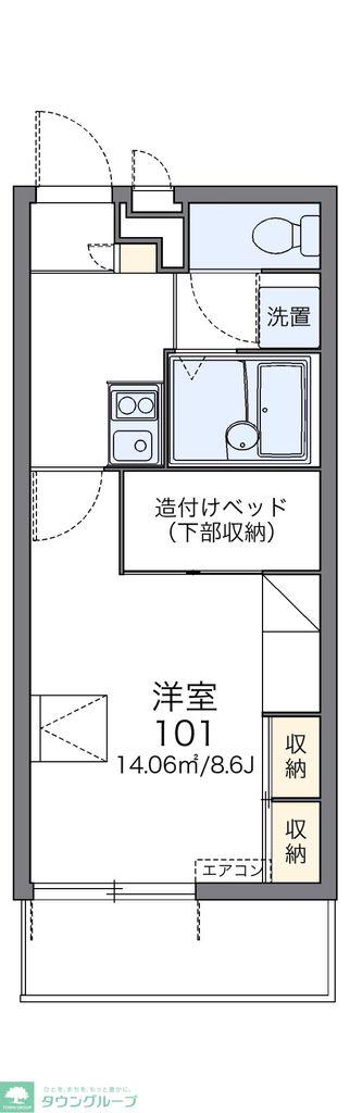 レオパレスライフワン(1K/2階)の間取り写真