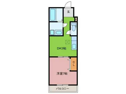 FELIZ高石千代田(1DK/2階)の間取り写真