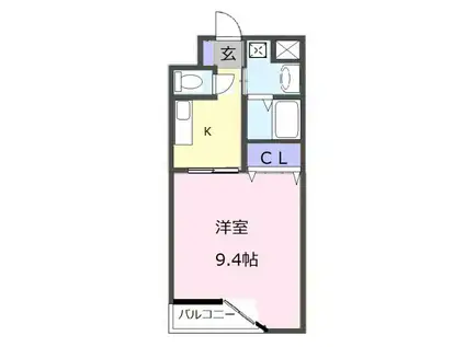 ルラシオン江戸橋(1K/1階)の間取り写真