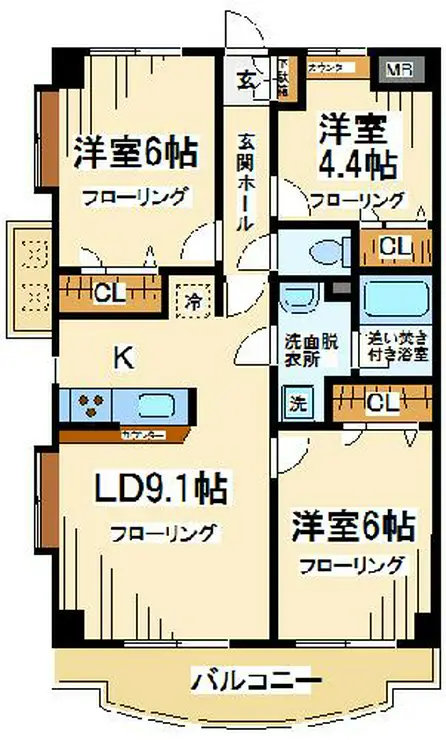 パール仙川 6階階 間取り