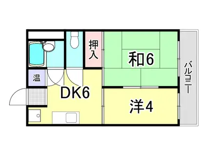 甲南ビル(2DK/3階)の間取り写真