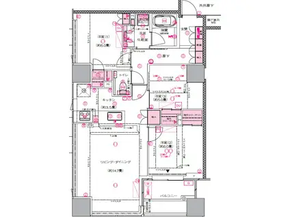 アイコニックタワー 新潟ステーション(3LDK/5階)の間取り写真