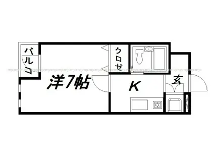 レインボープラザ(1K/4階)の間取り写真