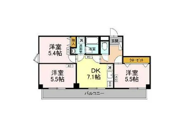 エムメイト綱町 2階階 間取り
