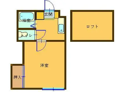 シティーハイツフェイバー(1K/2階)の間取り写真
