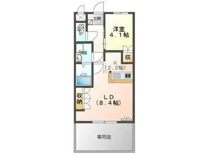 プランドール(1LDK/1階)の間取り写真