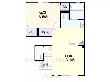 パストラル沼 II(1LDK/1階)の間取り写真