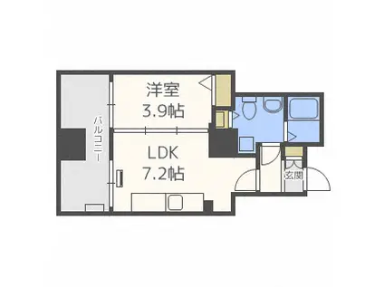 ビッグタワー大通公園(1LDK/6階)の間取り写真