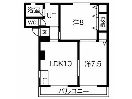 サンピュアJOIN-US(2LDK/1階)の間取り写真