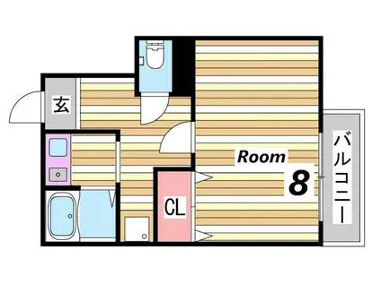 ハーベストヒル(1K/1階)の間取り写真