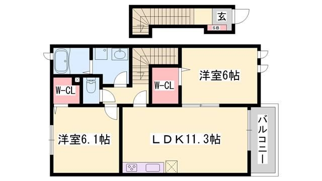 ピクシーズタウンI(2LDK/2階)の間取り写真