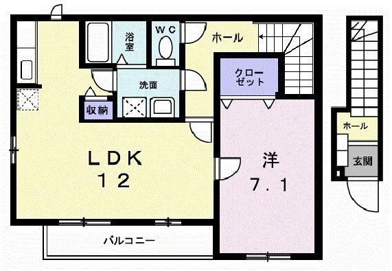 グレイス横黒(1LDK/2階)の間取り写真