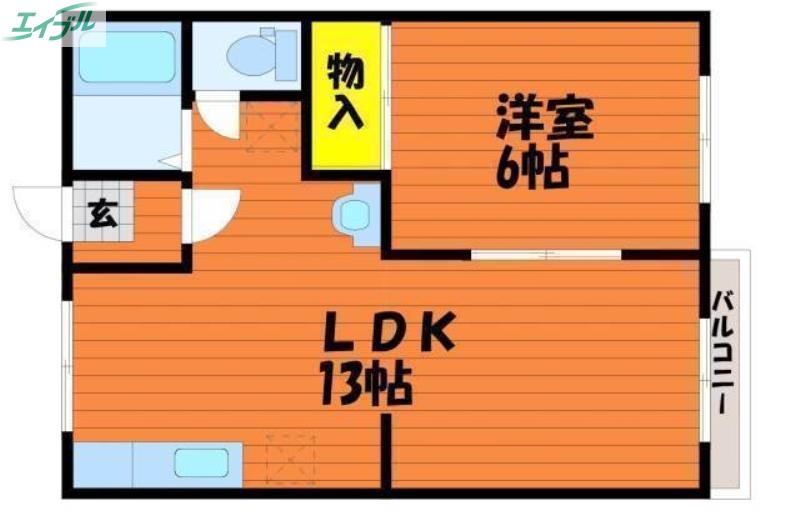 メゾンド・YUKI(1LDK/2階)の間取り写真