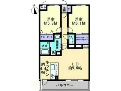 フレンズ エテルナ(2LDK/3階)の間取り写真