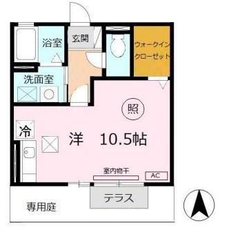 エクセルハイム(ワンルーム/1階)の間取り写真