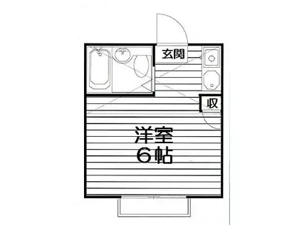 ペアパレス若宮(ワンルーム/2階)の間取り写真