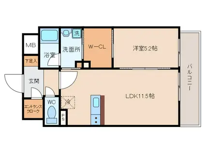 プルメリア西三国イースト(1LDK/6階)の間取り写真