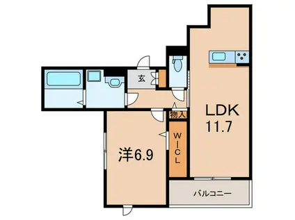 ブリランテ森南町(1LDK/1階)の間取り写真