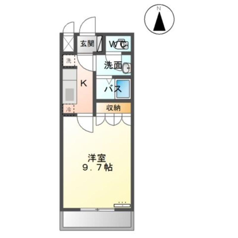 WINGKASHIMA(1K/1階)の間取り写真