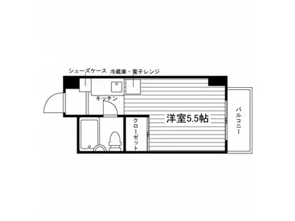 ダイヤモンドパレス堀川(1K/6階)の間取り写真