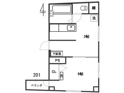 GRANLOUNGEAKAGIII(1K/2階)の間取り写真