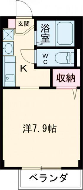 グリーンハイツ大安(1K/2階)の間取り写真