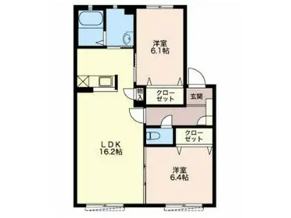 HOLIC川島(2LDK/1階)の間取り写真